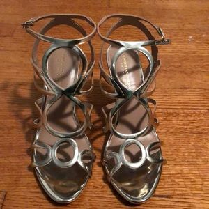 Gold stilettos. Only worn once.